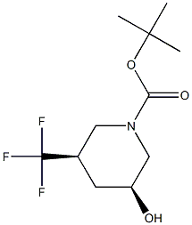 tert-butyl (3S,5R)-3-hydroxy-5-(trifluoromethyl)piperidine-1-carboxylate Struktur