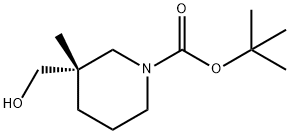 tert-butyl (S)-3-(hydroxymethyl)-3-methylpiperidine-1-carboxylate Struktur