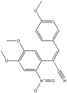 2-{2-nitro-4,5-dimethoxyphenyl}-3-(4-methoxyphenyl)acrylonitrile Struktur