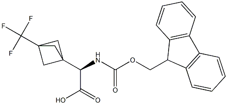 (2R)-2-({[(9H-fluoren-9-yl)methoxy]carbonyl}amino)-2-[3-(trifluoromethyl)bicyclo[1.1.1]pentan-1-yl]acetic acid Struktur