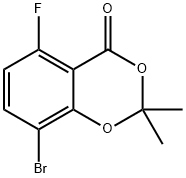 8-Bromo-5-fluoro-2,2-dimethyl-benzo[1,3]dioxin-4-one Struktur