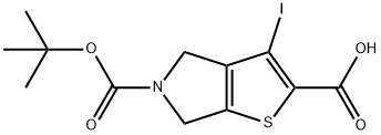 5H-Thieno[2,3-c]pyrrole-2,5-dicarboxylic acid, 4,6-dihydro-3-iodo-, 5-(1,1-dimethylethyl) ester Struktur