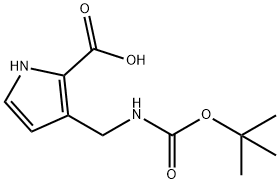 1H-Pyrrole-2-carboxylic acid, 3-[[[(1,1-dimethylethoxy)carbonyl]amino]methyl]- Struktur