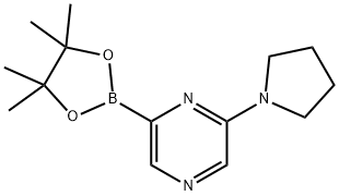 2-(pyrrolidin-1-yl)-6-(4,4,5,5-tetramethyl-1,3,2-dioxaborolan-2-yl)pyrazine Struktur