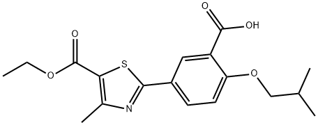 5-(5-(ethoxycarbonyl)-4-methylthiazol-2-yl)-2-isobutoxybenzoic acid	 Struktur