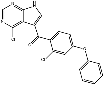 (2-Chloro-4-phenoxyphenyl)(4-chloro-7h-pyrrolo[2,3-d]pyrimidin-5-yl)methanone Struktur