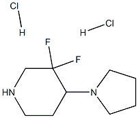 3,3-Difluoro-4-(pyrrolidin-1-yl)piperidine dihydrochloride Struktur