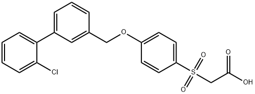 2-[[4-[(2'-Chloro[1,1'-biphenyl]-3-yl)methoxy]phenyl]sulfonyl]acetic acid Struktur