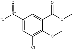 3-Chloro-2-methoxy-5-nitro-benzoic acid methyl ester Struktur