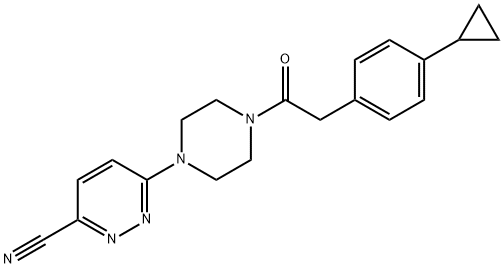 6-(4-(2-(4-cyclopropylphenyl)acetyl)piperazin-1-yl)pyridazine-3-carbonitrile Struktur