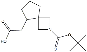 2-(2-(tert-butoxycarbonyl)-2-azaspiro[3.4]octan-5-yl)acetic acid Struktur