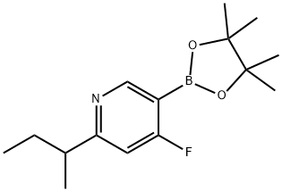 2-(sec-butyl)-4-fluoro-5-(4,4,5,5-tetramethyl-1,3,2-dioxaborolan-2-yl)pyridine Struktur