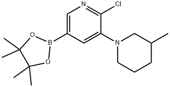 6-Chloro-5-(3-methylpiperidin-1-yl)pyridine-3-boronic acid pinacol ester Structure