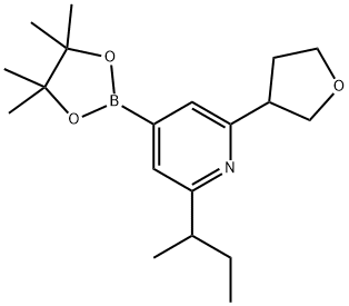 2-(sec-butyl)-6-(tetrahydrofuran-3-yl)-4-(4,4,5,5-tetramethyl-1,3,2-dioxaborolan-2-yl)pyridine Struktur