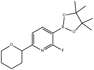 2-Fluoro-6-(oxan-2-yl)pyridine-3-boronic acid pinacol ester Struktur