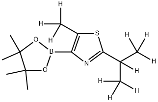 5-(methyl-d3)-2-(propan-2-yl-d7)-4-(4,4,5,5-tetramethyl-1,3,2-dioxaborolan-2-yl)thiazole Struktur