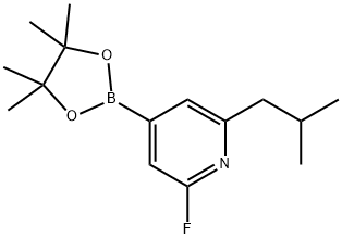 2-fluoro-6-isobutyl-4-(4,4,5,5-tetramethyl-1,3,2-dioxaborolan-2-yl)pyridine Struktur