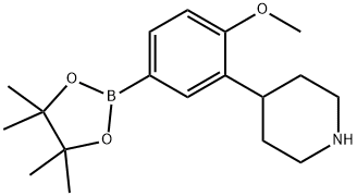 4-Methoxy-3-(piperidin-4-yl)phenylboronic acid pinacol ester Struktur