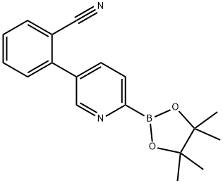 2-(6-(4,4,5,5-tetramethyl-1,3,2-dioxaborolan-2-yl)pyridin-3-yl)benzonitrile Struktur