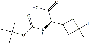 (2R)-2-{[(tert-butoxy)carbonyl]amino}-2-(3,3-difluorocyclobutyl)acetic acid Struktur