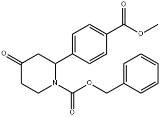 benzyl 2-(4-(methoxycarbonyl)phenyl)-4-oxopiperidine-1-carboxylate Struktur