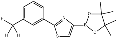 2-(3-(methyl-d3)phenyl)-4-(4,4,5,5-tetramethyl-1,3,2-dioxaborolan-2-yl)thiazole Struktur