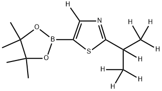 2-(propan-2-yl-d7)-5-(4,4,5,5-tetramethyl-1,3,2-dioxaborolan-2-yl)thiazole-4-d Struktur