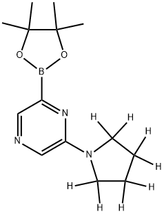 2-(pyrrolidin-1-yl-d8)-6-(4,4,5,5-tetramethyl-1,3,2-dioxaborolan-2-yl)pyrazine Struktur