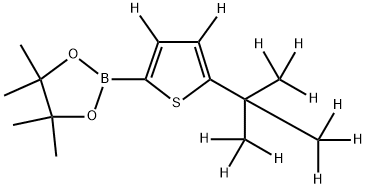 4,4,5,5-tetramethyl-2-(5-(2-(methyl-d3)propan-2-yl-1,1,1,3,3,3-d6)thiophen-2-yl-3,4-d2)-1,3,2-dioxaborolane Struktur