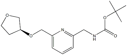 tert-butyl (S)-((6-(((tetrahydrofuran-3-yl)oxy)methyl)pyridin-2-yl)methyl)carbamate Struktur