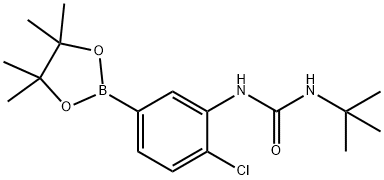 1-(tert-butyl)-3-(2-chloro-5-(4,4,5,5-tetramethyl-1,3,2-dioxaborolan-2-yl)phenyl)urea Struktur