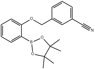 3-[2-(4,4,5,5-Tetramethyl-[1,3,2]dioxaborolan-2-yl)-phenoxymethyl]-benzonitrile Struktur