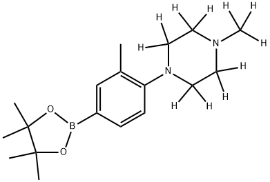 1-(methyl-d3)-4-(2-methyl-4-(4,4,5,5-tetramethyl-1,3,2-dioxaborolan-2-yl)phenyl)piperazine-2,2,3,3,5,5,6,6-d8 Struktur