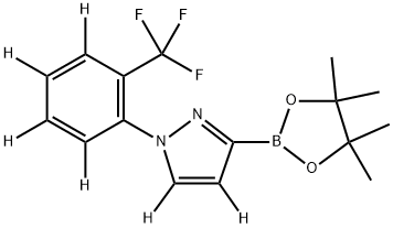 3-(4,4,5,5-tetramethyl-1,3,2-dioxaborolan-2-yl)-1-(2-(trifluoromethyl)phenyl-3,4,5,6-d4)-1H-pyrazole-4,5-d2 Struktur