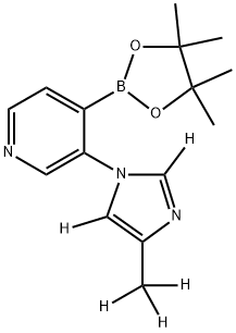 3-(4-(methyl-d3)-1H-imidazol-1-yl-2,5-d2)-4-(4,4,5,5-tetramethyl-1,3,2-dioxaborolan-2-yl)pyridine Struktur