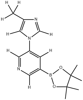 3-(4-(methyl-d3)-1H-imidazol-1-yl-2,5-d2)-5-(4,4,5,5-tetramethyl-1,3,2-dioxaborolan-2-yl)pyridine-2,4,6-d3 Struktur