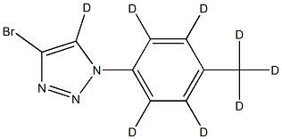 4-bromo-1-(4-(methyl-d3)phenyl-2,3,5,6-d4)-1H-1,2,3-triazole-5-d Struktur