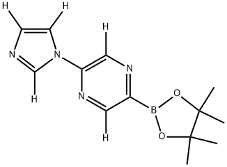 2-(1H-imidazol-1-yl-d3)-5-(4,4,5,5-tetramethyl-1,3,2-dioxaborolan-2-yl)pyrazine-3,6-d2 Struktur