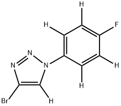 4-bromo-1-(4-fluorophenyl-2,3,5,6-d4)-1H-1,2,3-triazole-5-d Struktur