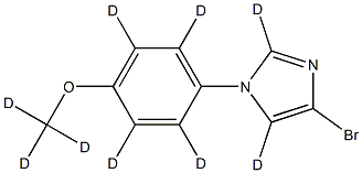 4-bromo-1-(4-(methoxy-d3)phenyl-2,3,5,6-d4)-1H-imidazole-2,5-d2 Struktur