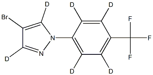 4-bromo-1-(4-(trifluoromethyl)phenyl-2,3,5,6-d4)-1H-pyrazole-3,5-d2 Struktur