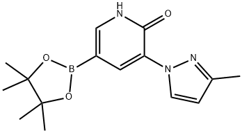 3-(3-methyl-1H-pyrazol-1-yl)-5-(4,4,5,5-tetramethyl-1,3,2-dioxaborolan-2-yl)pyridin-2(1H)-one Struktur