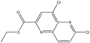 4,6-Dichloro-[1,5]naphthyridine-2-carboxylic acid ethyl ester Struktur