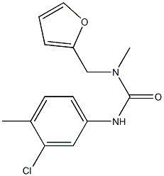 1-(3-chloro-4-methylphenyl)-3-[(furan-2-yl)methyl]-3-methylurea Struktur