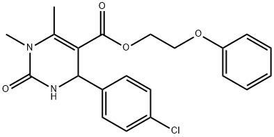 2-phenoxyethyl 4-(4-chlorophenyl)-1,6-dimethyl-2-oxo-1,2,3,4-tetrahydropyrimidine-5-carboxylate Struktur