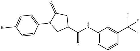 1-(4-bromophenyl)-5-oxo-N-[3-(trifluoromethyl)phenyl]pyrrolidine-3-carboxamide Struktur