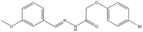 2-(4-bromophenoxy)-N'-[(1E)-(3-methoxyphenyl)methylidene]acetohydrazide Struktur