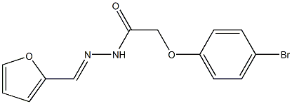 2-(4-bromophenoxy)-N'-[(1E)-(furan-2-yl)methylidene]acetohydrazide Struktur