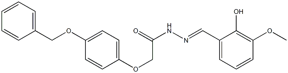 2-[4-(benzyloxy)phenoxy]-N'-[(1E)-(2-hydroxy-3-methoxyphenyl)methylidene]acetohydrazide Struktur