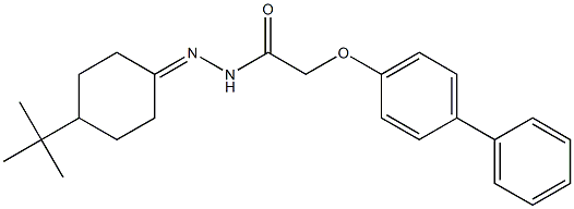 2-{[1,1'-biphenyl]-4-yloxy}-N'-(4-tert-butylcyclohexylidene)acetohydrazide Struktur